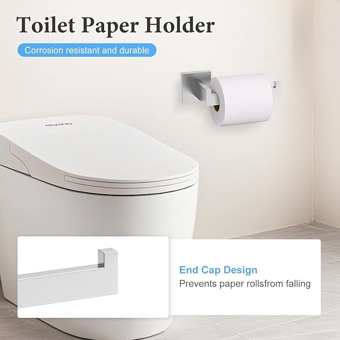 TURS Brushed Bathroom Accessory Set Towel Ring Set Stainless Steel Toilet Paper Holder Towel Ring Robe Hook Wall Mount