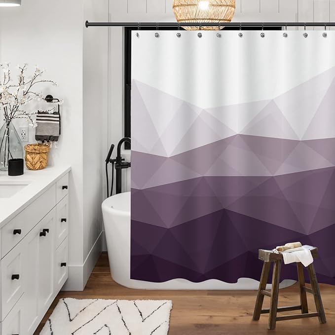 Sunlit Designer Shower Curtain, Popular Shower Curtain, Ombre Purple Fabric Shower Curtains for Bathroom Decor, Contemporary Bathroom Curtains, Purple