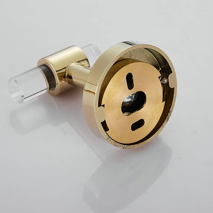 3 Pieces Bathroom Accessories Hardware Set Wall Mounted,Towel Rack 16 inches+Toilet Paper Holder+Hook,Acrylic and Brass,Gold Towel Bar Set SHUNLI