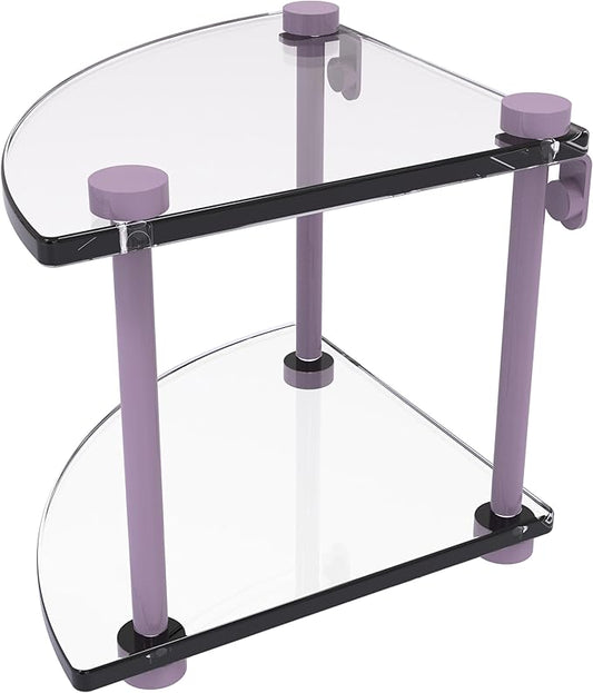 Allied Brass NS-3-LVN Two Tier Corner Glass Shelf, Lavender