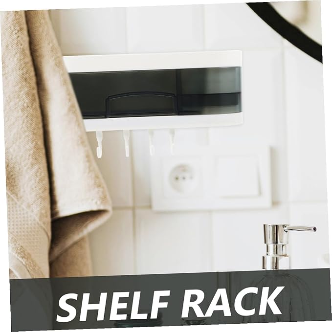 Wall-Mounted Storage Rack Bathroom Shelf Plastic Multi-Functional Kitchen Organizer No-Drill Hanging Storage for Home Bathroom Kitchen Random Color