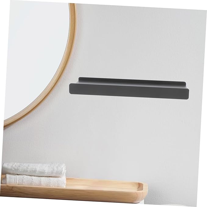Luxshiny Aluminum Alloy Bathroom Shelf Floating Wall Mounted Organizer for Mirror Front Storage Space-Saving Rack for Makeup and Grooming Essentials Modern Minimalist Design