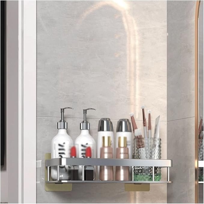 Bathroom Shelf Storage Rack Toilet Simple Plastic Storage Rack Toilet Washstand Wall Mounted Storage Rack Non Perforated Storage Rack Bathroom Organizer(Gris,2)