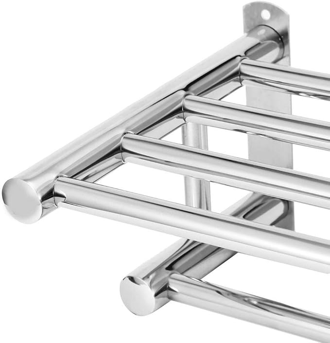 Restokki Double-Layer Stainless Steel Bathroom Shelf, Toilets Storage Shelf, Floating Shelves Screw Mounting Storage Shelves for Kitchen, Bathroom