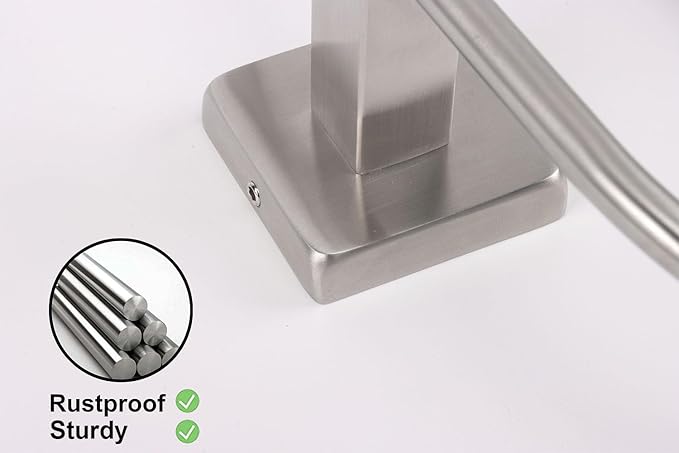 TocTen Towel Ring/Hand Towel Rack - Thicken SUS304 Stainless Steel Bathroom Hand Towel Holder Heavy Duty Unique Oval Hand Towel Hanger Wall Mounted for Bathroom Kitchen Sink (Brushed Nickel)