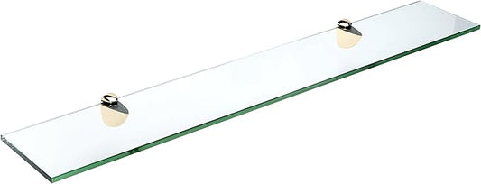 Spancraft Glass P-4.75x36-Brass Peacock Glass Shelf, Brass, 4.75" x 36"