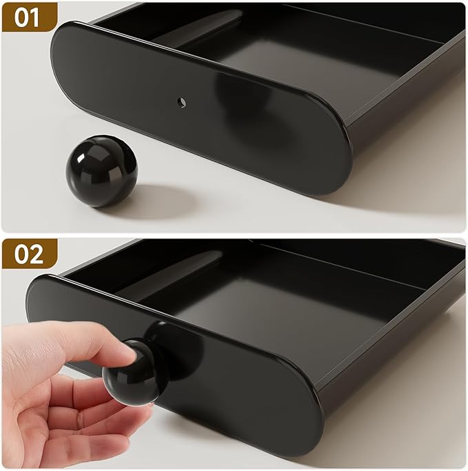 3-Drawer Desktop Organizer, Compact Vanity Drawer Organizer for Makeup, Small Plastic Drawer Containers for Bathroom, Cabinet