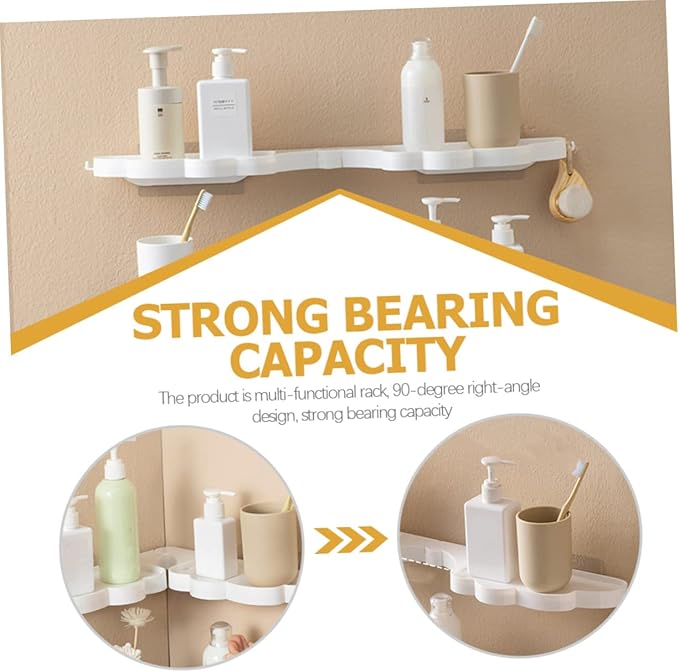 ORFOFE 2pcs Wall-Mounted Toiletries Holder Multi-Functional Corner Shelf for Bathroom Easy Installation Decorative Storage for Items