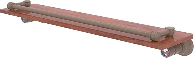 Allied Brass CC-1-22-GAL-IRW-SHB Carolina Crystal Collection 22 Inch Wood Shelf with Gallery Rail, Shaded Beige