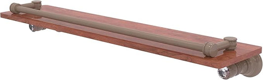 Allied Brass CC-1-22-GAL-IRW-SHB Carolina Crystal Collection 22 Inch Wood Shelf with Gallery Rail, Shaded Beige