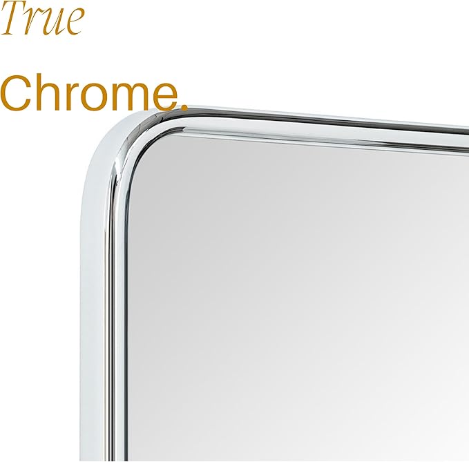 TEHOME Surface Mount 16x24 Polished Nickel Bathroom Medicine Cabinet with Mirror Metal Framed Rounded Rectangle Medicine Cabinet with Beveled Mirror