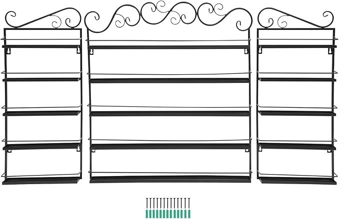 5 Tiers Wall Mounted Nail Polish Racks,Nail Polish Shelves, Nail Polish Display Rack for Home Salon Business Spa