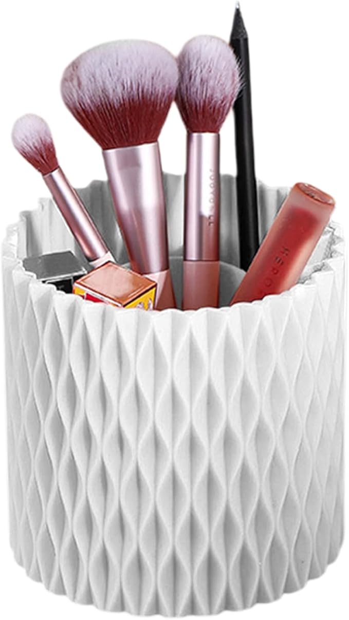 Makeup Organiser Brush Holder,360 Rotating Makeup Brush Holder and Organiser With 5 Slot,Makeup Brush Pot And Cup Makeup Container For Desktop Bathroom Countertop 5 Slot Makeup Brushes Container