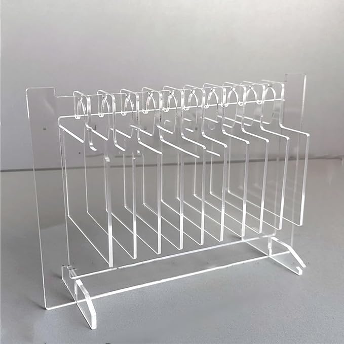 Hapivida 2Pcs Nail Art Display, Acrylic Hanging Transparent Nail Hanger Display Stand Nail Sample Display Stand with 10pcs Hanger