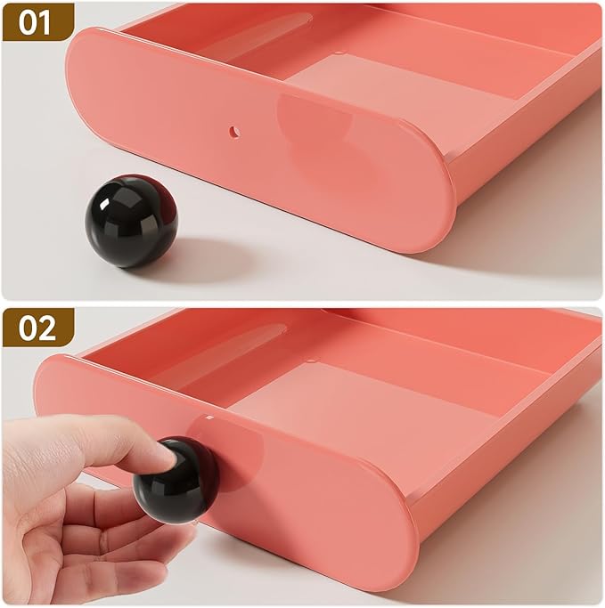 3-Drawer Desktop Organizer, Compact Vanity Drawer Organizer for Makeup, Small Plastic Drawer Containers for Bathroom, Cabinet