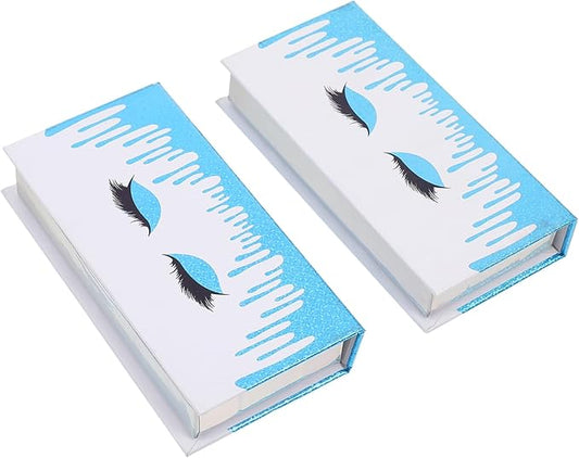 2pcs Elegant Eyelash Case with Delicate Pattern Portable Eyelash Box for Travel Daily Use for Organizing False Lashes