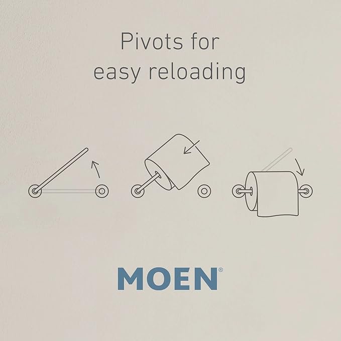 Moen Voss Brushed Gold Pivoting Wall Mounted Toilet Paper Holder for Bathroom, YB5108BG