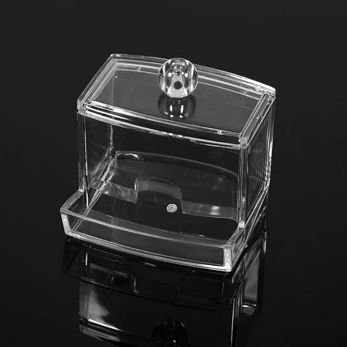 Haofy Clear Practical Cotton Swab Plastic Q-tip Makeup Storage Box Desktop Cosmetic Transparent Holder Case