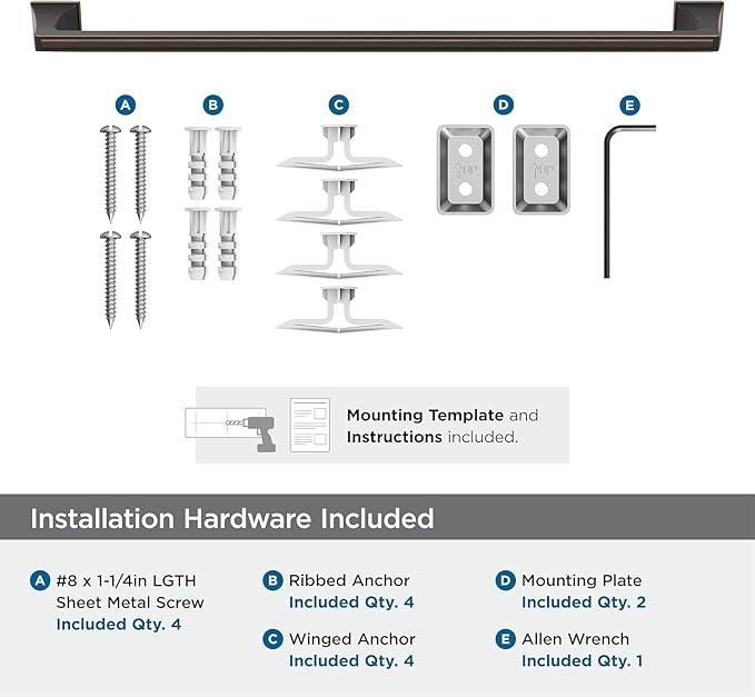 Amerock BH36024ORB | Oil Rubbed Bronze Towel Bar | 24 in (610 mm) Towel Rack | Mulholland | Bathroom Towel Holder | Bathroom Hardware | Bath Accessories
