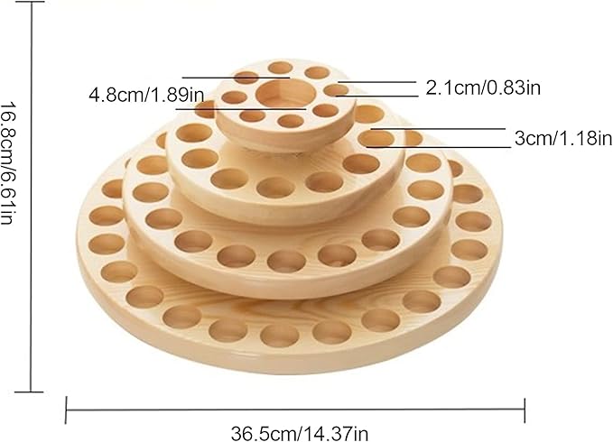 YIYIBYUS Wood Essential Oil Box, 63 Slot Display Stand Rack for Essential Oil Bottles Holder,Essential Oil Bottle Container Wooden Storage Case Box Organizer,Essential oil rotating display stand