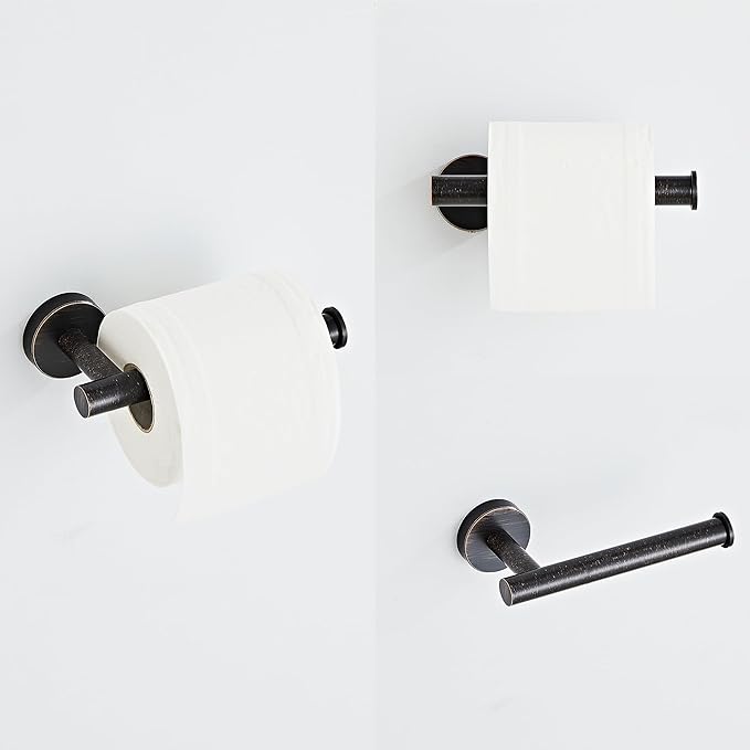 Oil Rubbed Bronze Bathroom Hardware Set 5 Piece with Towel Racks for Bathroom, SUS304 Stainless Steel Bath Towel Bar Set, 24 Inch Wall Mounted Accessories Kit
