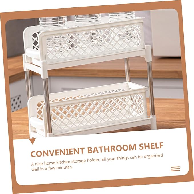 COLLBATH Convenient Dual Seasoning Rack for Kitchen Professional Bathroom Shelf Stable Design for Easy Organization and Storage for Makeup and Kitchen Supplies
