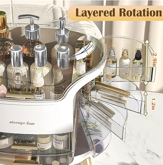 1 Pc Makeup Organizer, Bathroom Countertop comes with a makeup brush case that includes a small mirror, Vanity Makeup Organizer, Makeup Storage Organizer, Cosmetic Organizer.