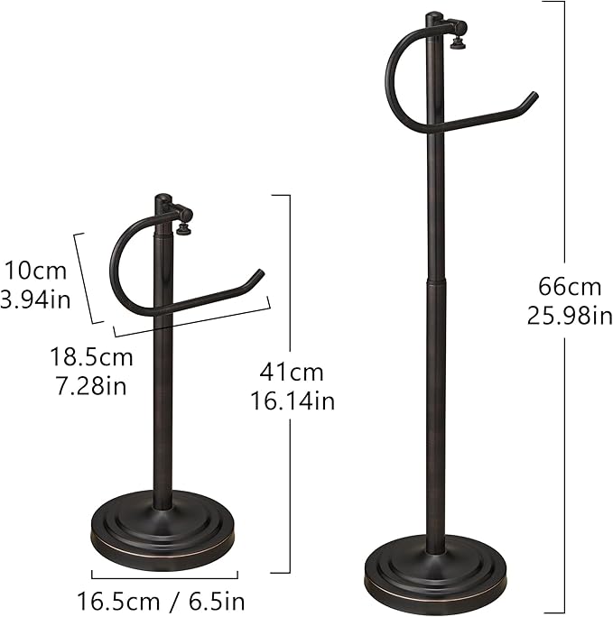 RFOUO Hand Towel Holder Stand,Standing Towel Racks for Bathroom,Hand Towel Holder for Bathroom Kitchen Vanity Countertops,Stainless Steel Adjustable Towel Bar 16.5-26 Inch(Oil Rubbed Bronze)