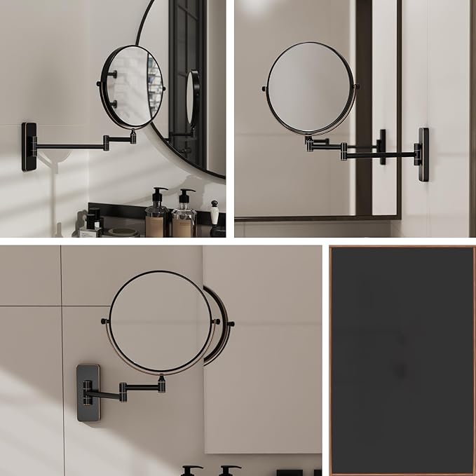 Nicesail Orb 1X/10X Magnifying Makeup Mirrors for Wall Mounted Makeup Mirror 8 Inch, Double-Sided 10x Magnifying Mirror Wall Mount, Oil Rubbed Bronze (8 Inch, 10X)