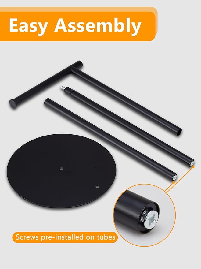 Toilet Paper Holder Stand, Free Standing Toilet Paper Roll Stand with Reserve for Bathroom, Stainless Steel, Black