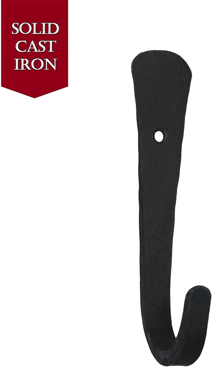 Mystic Colonial Cast Iron Towel Bar Rustic Wall Mounted Metal Rack for Bathroom, Kitchen, or Entryway ??? Black Heavy-Duty Towel Holder (5.7"", Antique Brass)