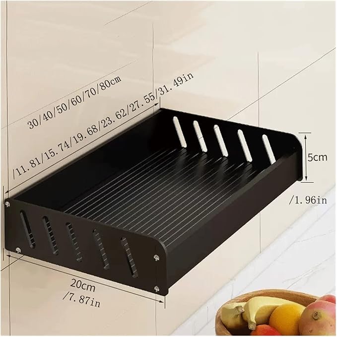 Bathroom Shelf, Toilet Storage Rack Single Layer Metal Toiletries Kitchen Wall Mounted Seasoning No Punching(30)