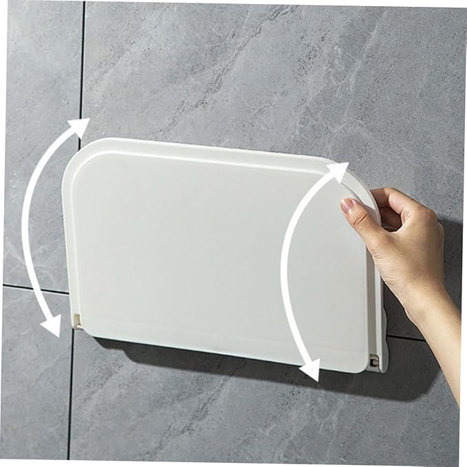 NUOBESTY 2pcs Foldable Wall-Mounted Bathroom Shelves Space-Saving PP Storage Racks for Towels Soap and Toiletries Organization with Compact Folding Design
