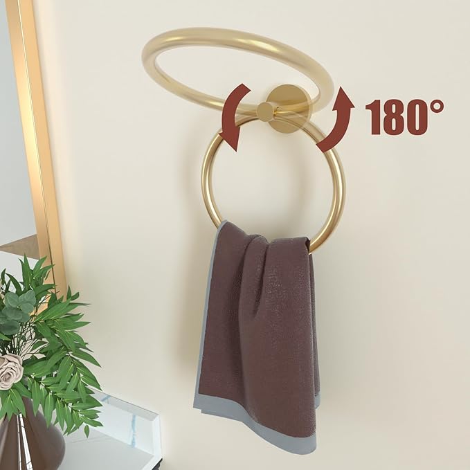 Luxbaro Brushed Gold Towel Bar Set, 18 Inch Bathroom Accessories Set, Wall Mounted Bathroom Hardware Set, Durable SUS304 Stainless Steel, 5-Piece