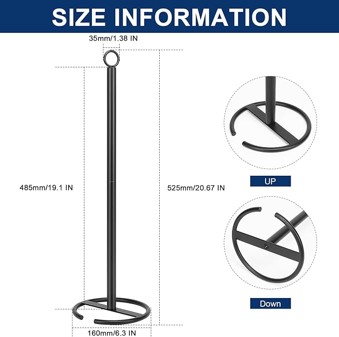 NearMoon Bath Toilet Paper Holder Stand, Freestanding Tissue Paper Storage with Reserve, Space Toilet 4 Rolls Holder for Bathroom/Kitchen Countertop-All Metal (3 Pack, Matte Black)