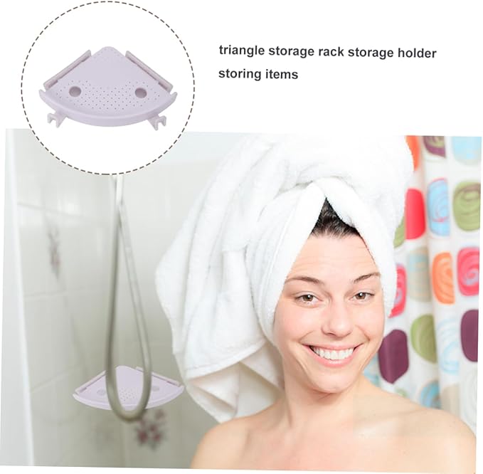DOITOOL Triangle Storage Mount Bathroom Shelf Organizer Plastic Sturdy Corner Rack Over Toilet Storage Holder for Decor Organization