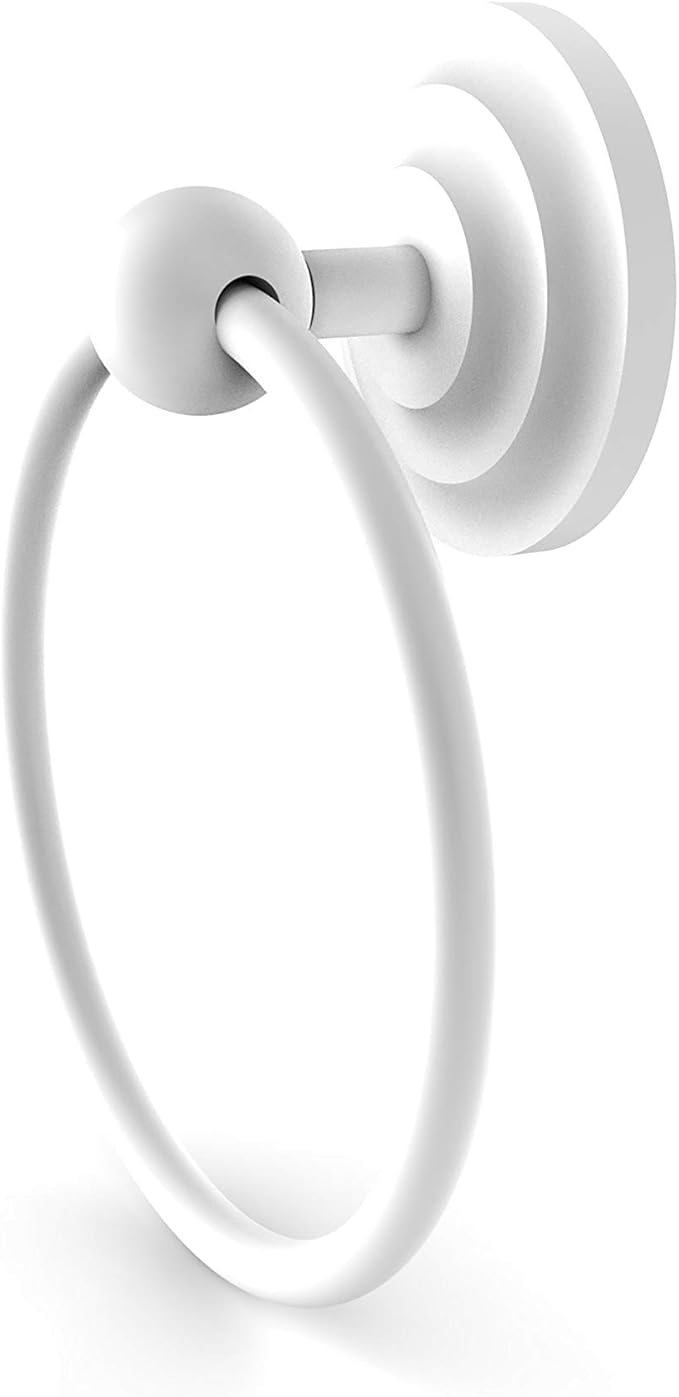Allied Brass QN-16-WHM Que First Collection Towel Ring, Matte White