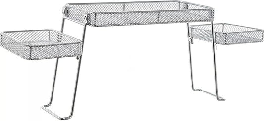 for Modern Perforated Chrome Plated Metal Bathroom Countertop Organizer w/ 3 Shelves