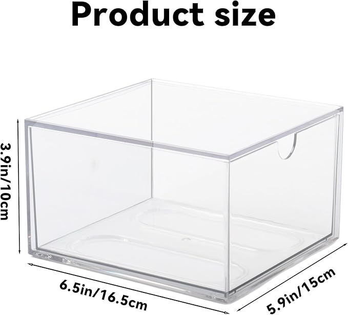 Klmnop Disposable Face Towel Holder, Clear Storage Box with Drawer for Face XL Towels, Stackable Face Towel Box for Bathroom and Vanity(Clear)