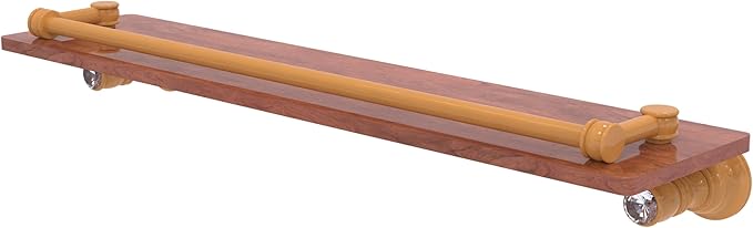 Allied Brass CC-1-22-GAL-IRW-GLY Carolina Crystal Collection 22 Inch Wood Shelf with Gallery Rail, Golden Yellow