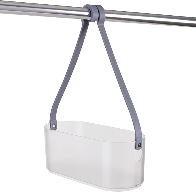 Bath Bliss 2 Way Deluxe Convertible Shower Caddy | Hang Over Shower Head or Shower Door | Bathroom Organization | Self Draining | Rust Resistant Plastic | Frost