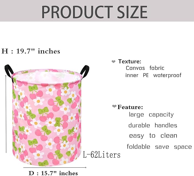 KUNRO Round Laundry Gift Basket Storage Hamper Clothes Storage Basket Organizer Bin with Handles for Nursery Room