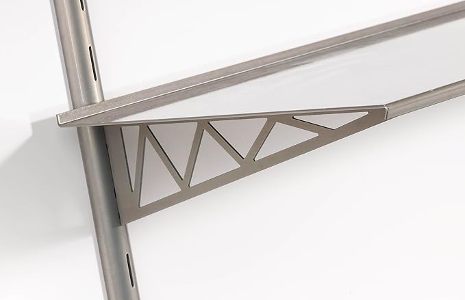 LTL Home Products Puzzle Metal Clear Wall Shelf Kit, 11" x 36", with Bridge Clear Bracket