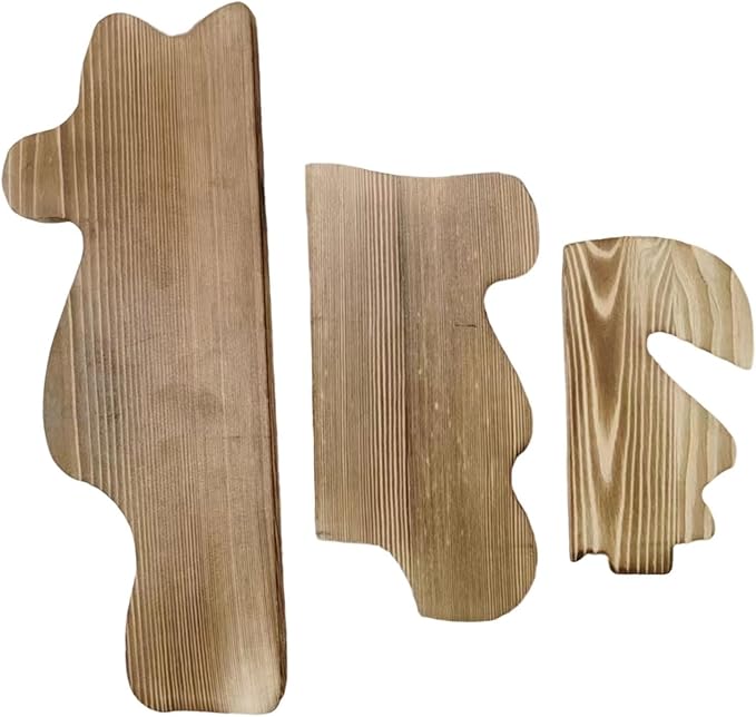 3 Pieces Bathroom Shelves Wall Display Shelves Wood Modern Multipurpose Rustic Cloud Shaped Organizer Stand for Dorm, Dark Brown