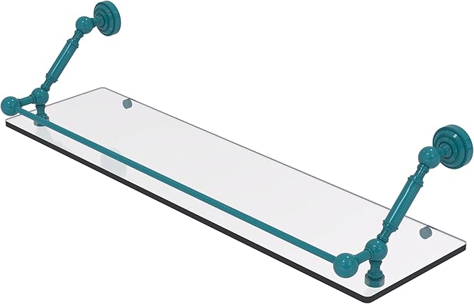 Allied Brass DT-1-30-GAL-GLT Dottingham 30 Inch Floating Glass Shelf with Gallery Rail, Glokzin Teal