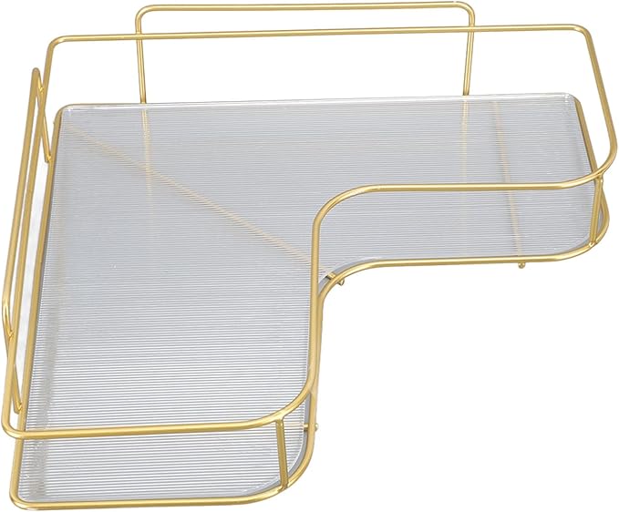 Corner Bathroom Organizer Shelf, Large Capacity Corner Storage Rack, Acrylic and Iron Frame with Adjustable Shelves, Rustproof Bathroom Shelf Organizer for Toilet Kitchen Dressing (Wall Mounted