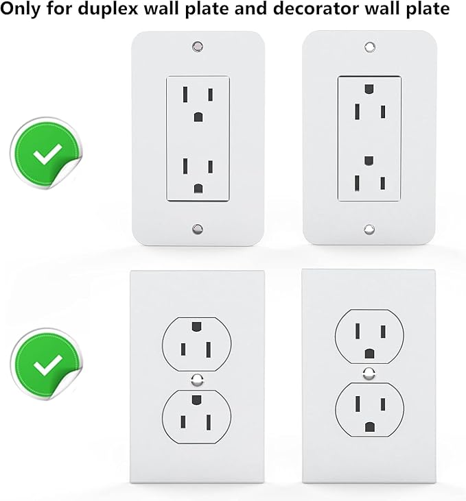 ALLICAVER Outlet Shelf, Bathroom Wall Holder with Built-in Cable Management, Wall Organizer for Smart Home Decor Space Saving Electric Toothbrush Use as Echo Holder (Vertical Decora&Duplex, 2, Pack)