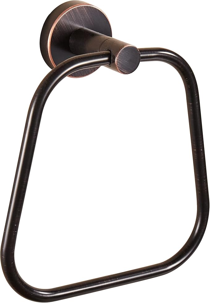 Bronze Hand Towel Holder, Bathroom Towel Ring Oil Rubbed, Bath Hand Towel Hangers Wall Mounted Farmhouse Rustic ORB Stainless Steel Trapezoid