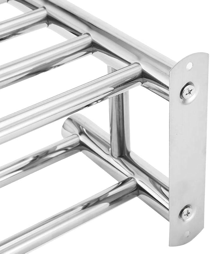 Restokki Double-Layer Stainless Steel Bathroom Shelf, Toilets Storage Shelf, Floating Shelves Screw Mounting Storage Shelves for Kitchen, Bathroom