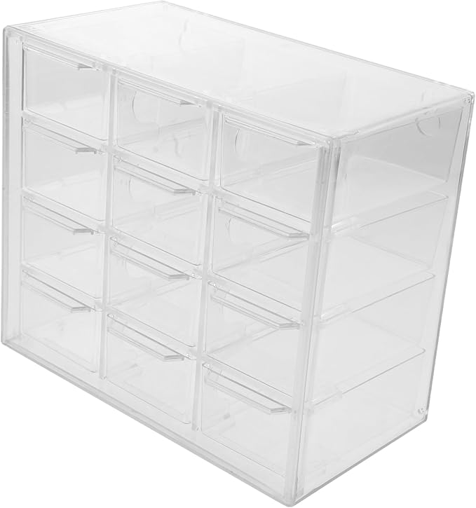 Multi Desk Organizer Storage Box with Removable Makeup Storage Organizer for Cosmetics Office Supplies and Crafts Stackable Storage Solution for Vanity and Desk Organization